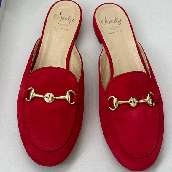 Amalfi by Rangoni Red Suede Mule Slides — Size 10 (Made in Italy) - Picture 14 of 15